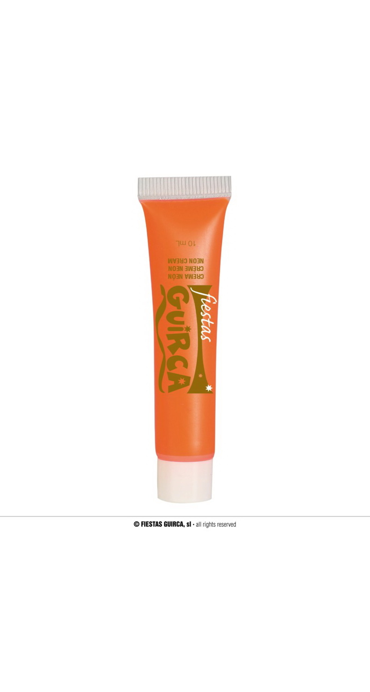 Neon UV Cream Face & Body Paint Tube 10ml - Orange
