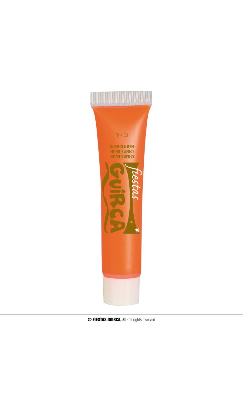 Neon UV Cream Face & Body Paint Tube 10ml - Orange