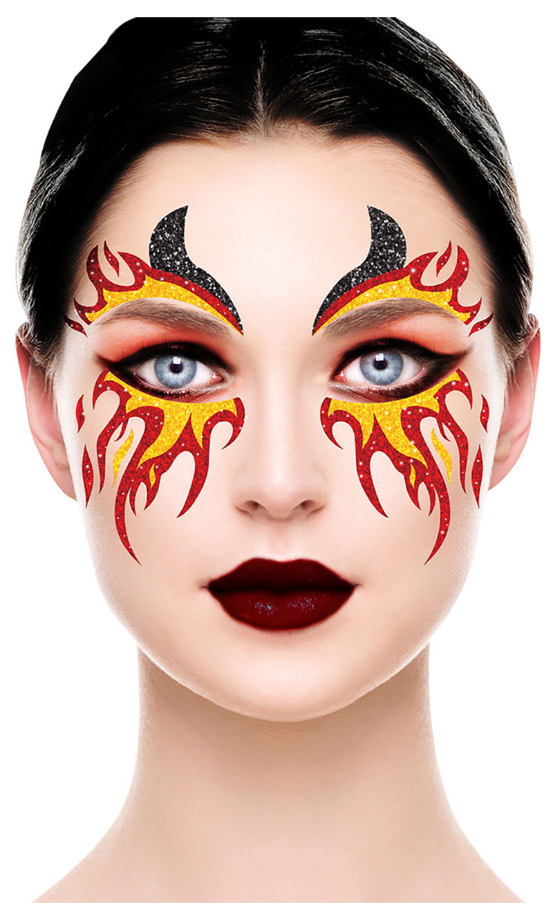 Fire Glitter Face - 20x20cm