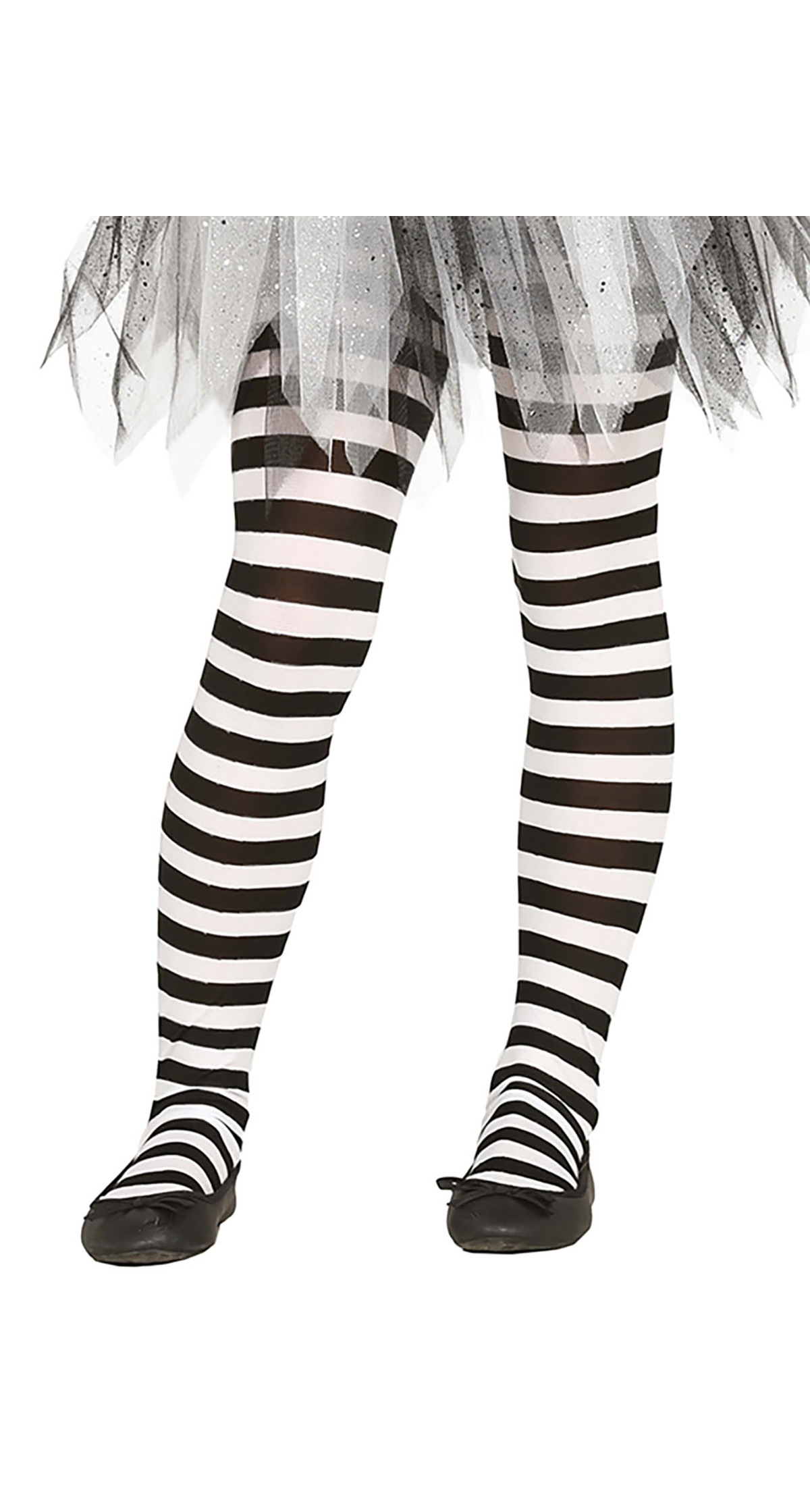 White Striped Tights - Age 7 to 12 Years