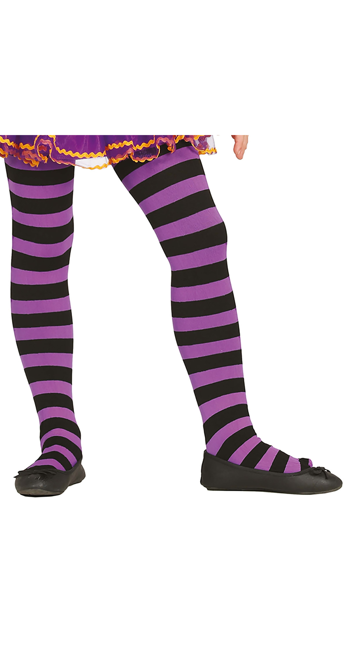 Purple Striped Tights - Age 7 to 12 Years