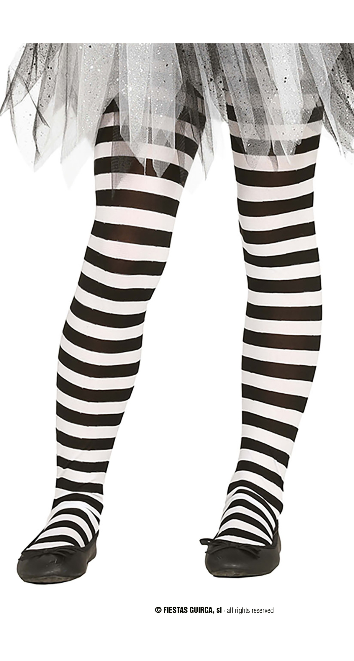 Child White Striped Tights - Age 3 to 6 Years