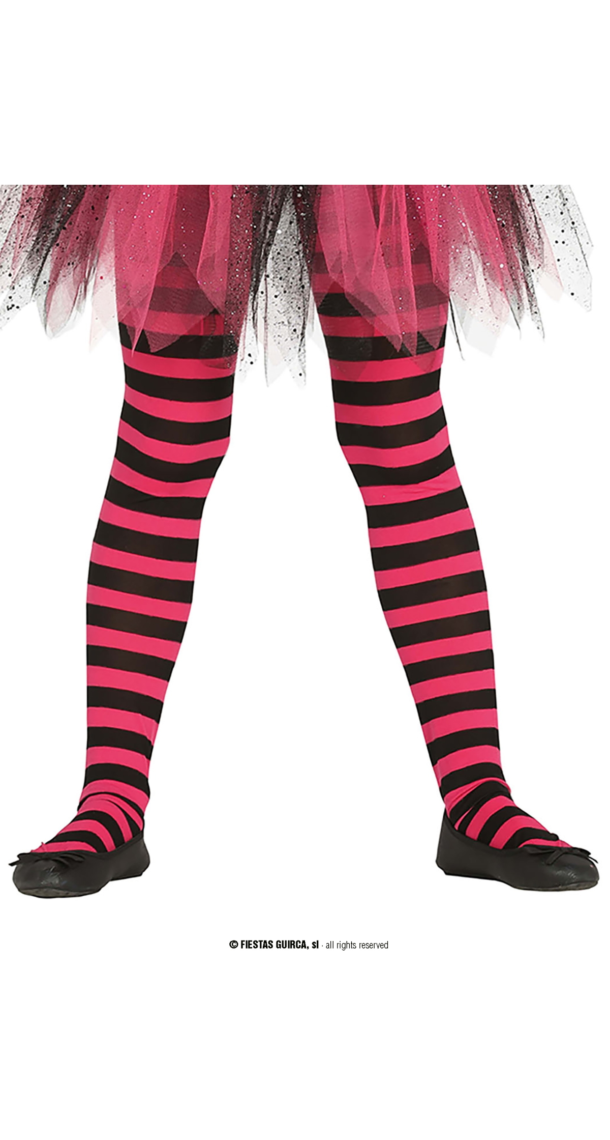 Child Black & White Striped Tights - Age 3 to 6 Years