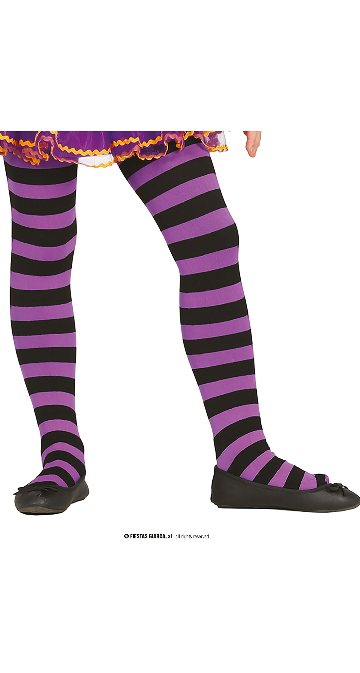 Child Lilac Striped Tights - Age 3 to 6 Years