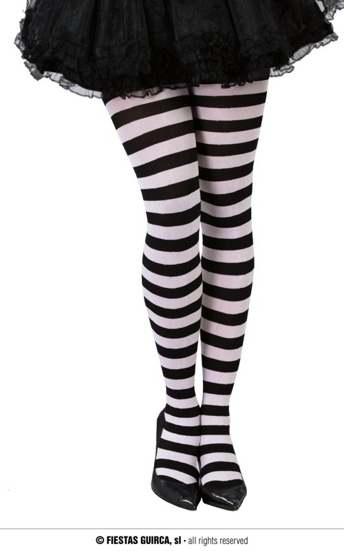 Black & White Striped Tights - Once Upon A Time - Party Shop Malta