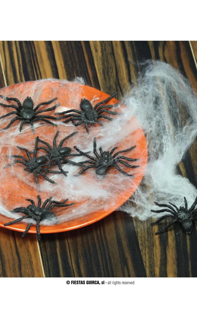 Spiders Black Plastic - 8pk