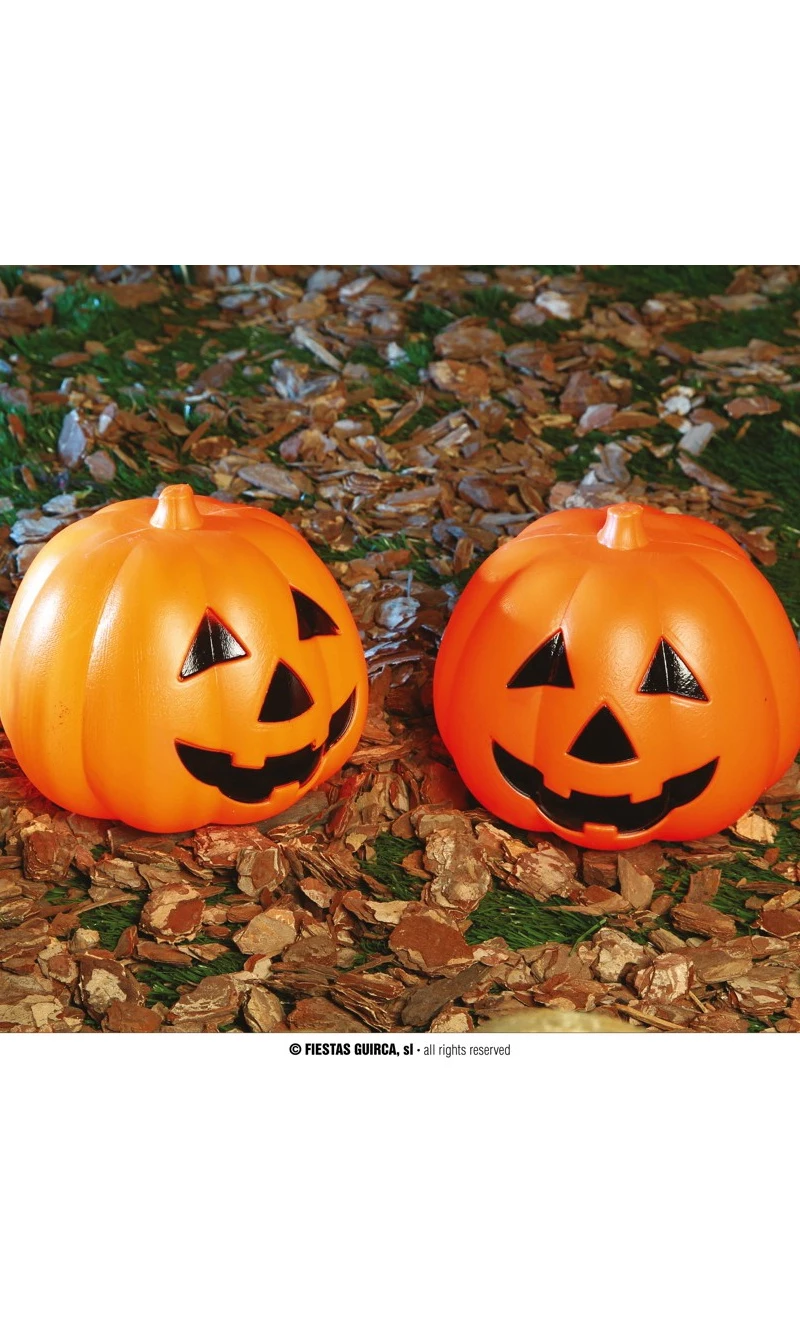 Halloween Orange light Up Pumpkin Decoration - 15cm