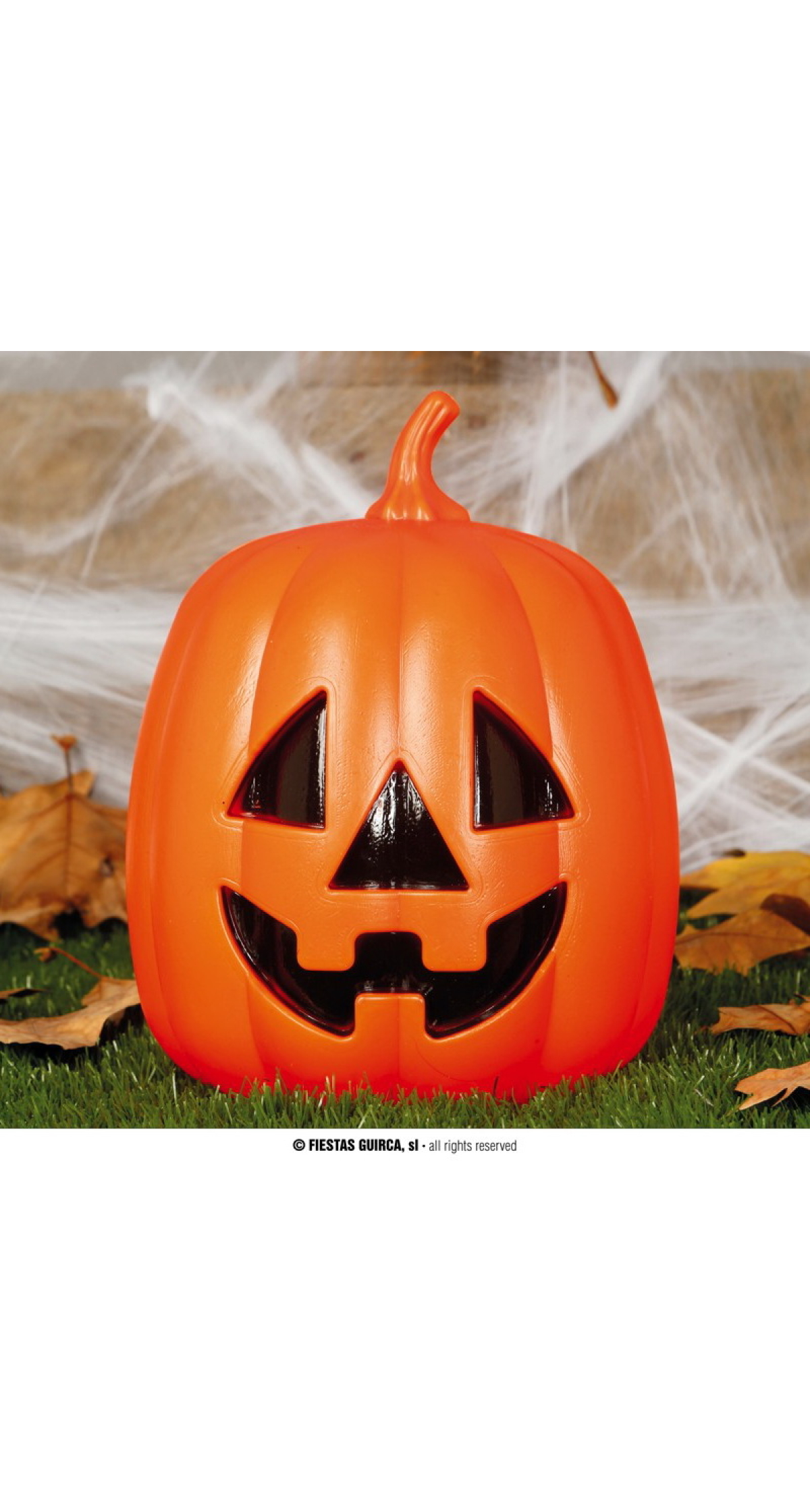 Large Plastic Pumpkin with Light - 27cm