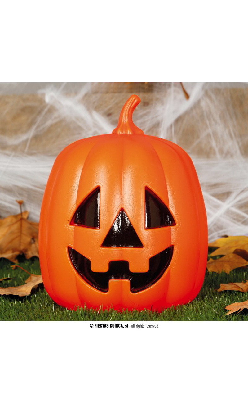 Large Plastic Pumpkin with Light - 27cm
