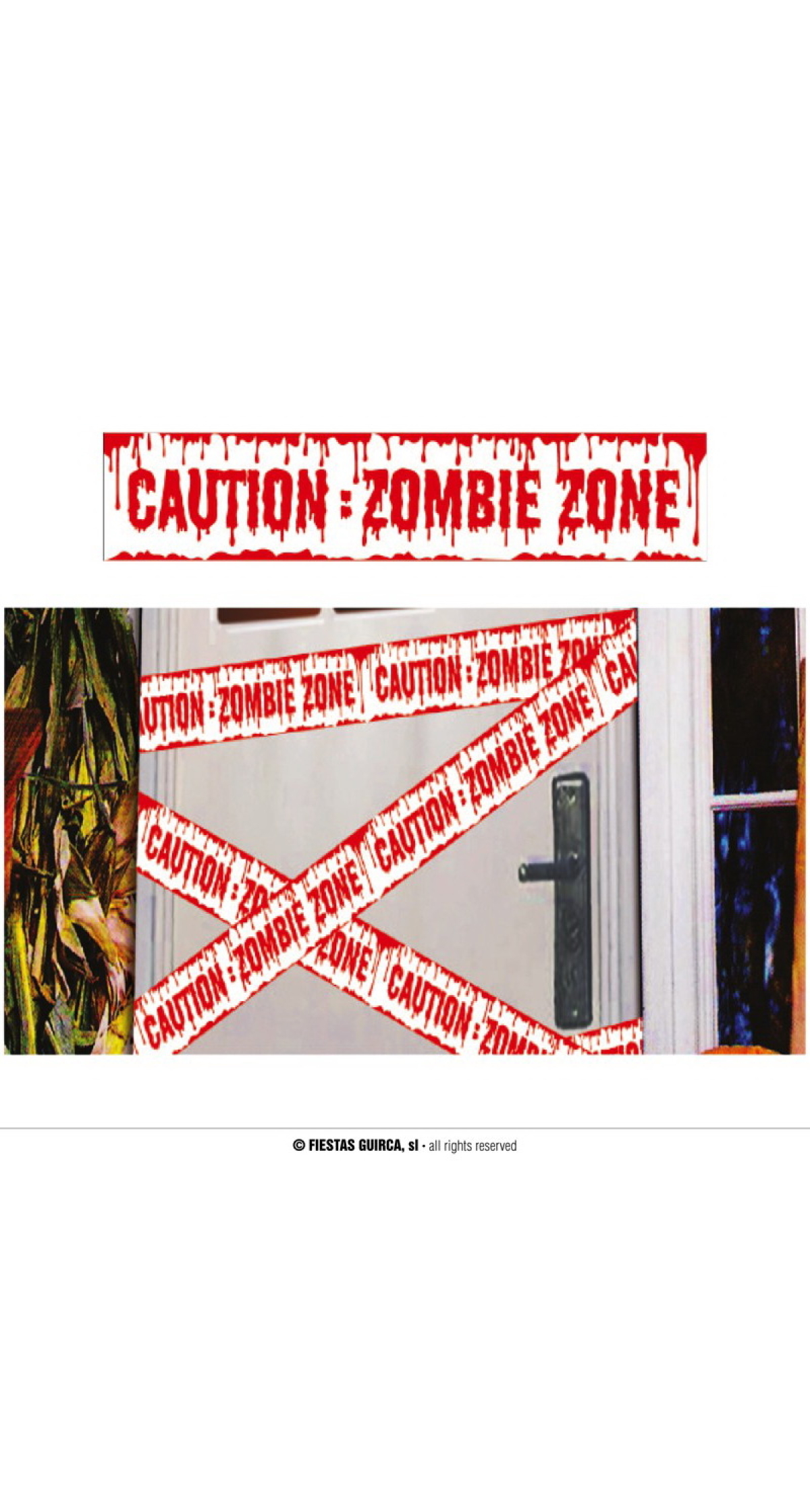 Caution Zombie Zone Tape - 600x12cm