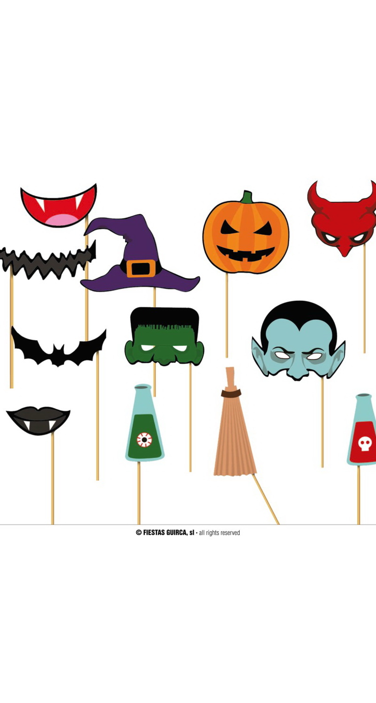 Halloween Photo Booth Set - 12pcs