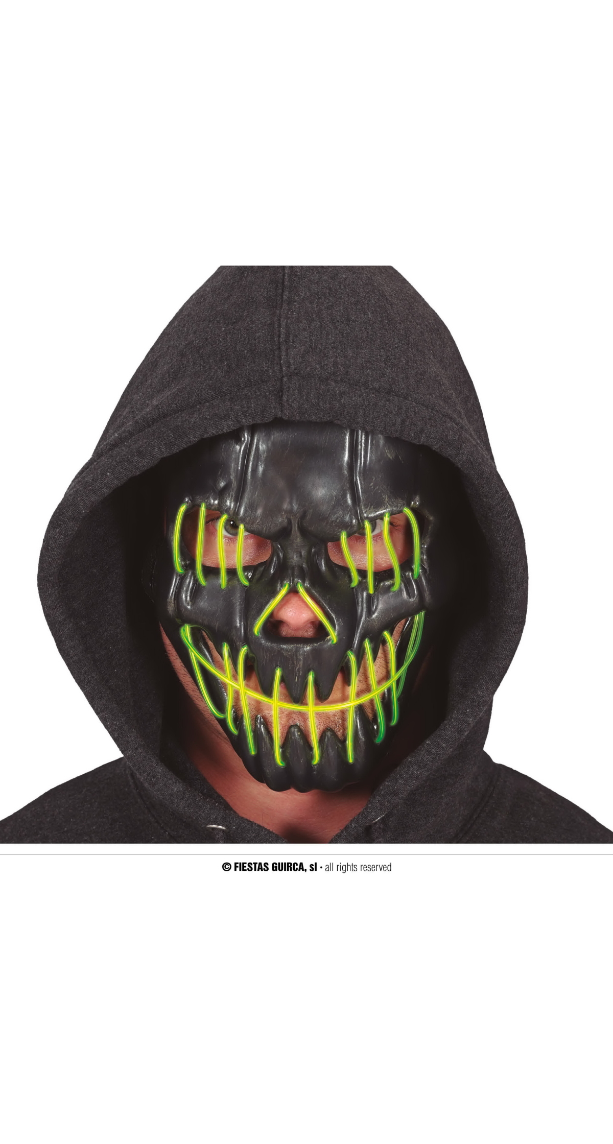Black Purge Mask With Light - One Size