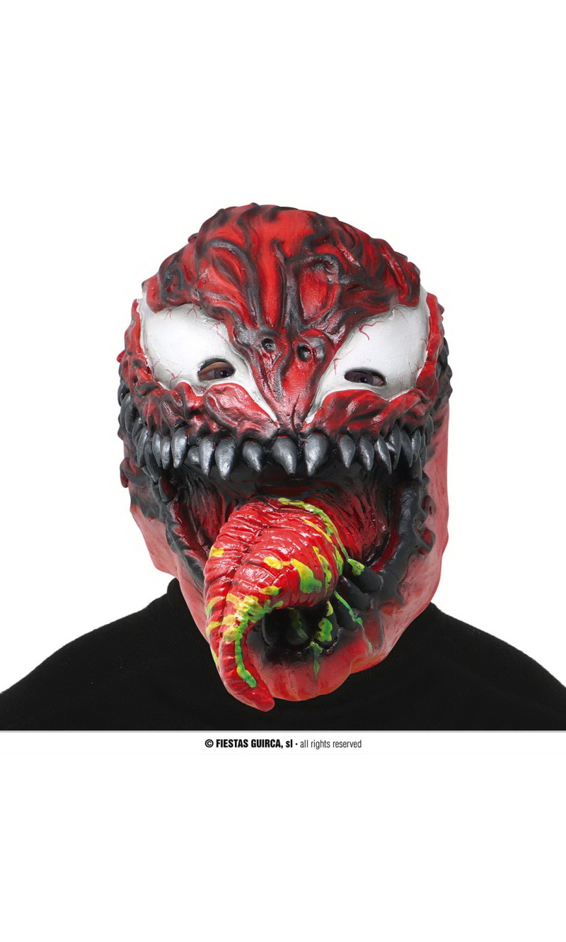 Red Venom Villain Latex Mask - Adult One Size