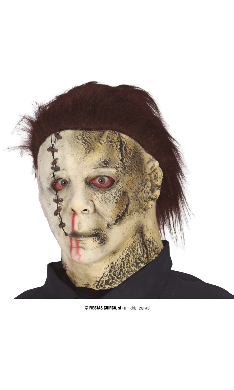 Michael Myers Latex Mask With Hair - Adult One Size