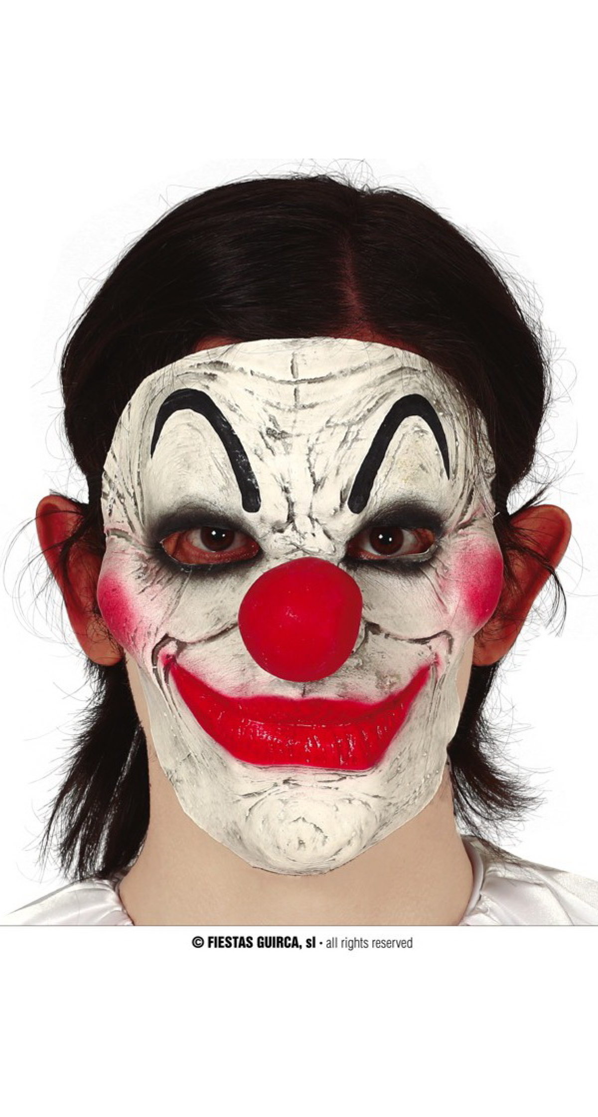Latex Clown Half Mask - Adult One Size