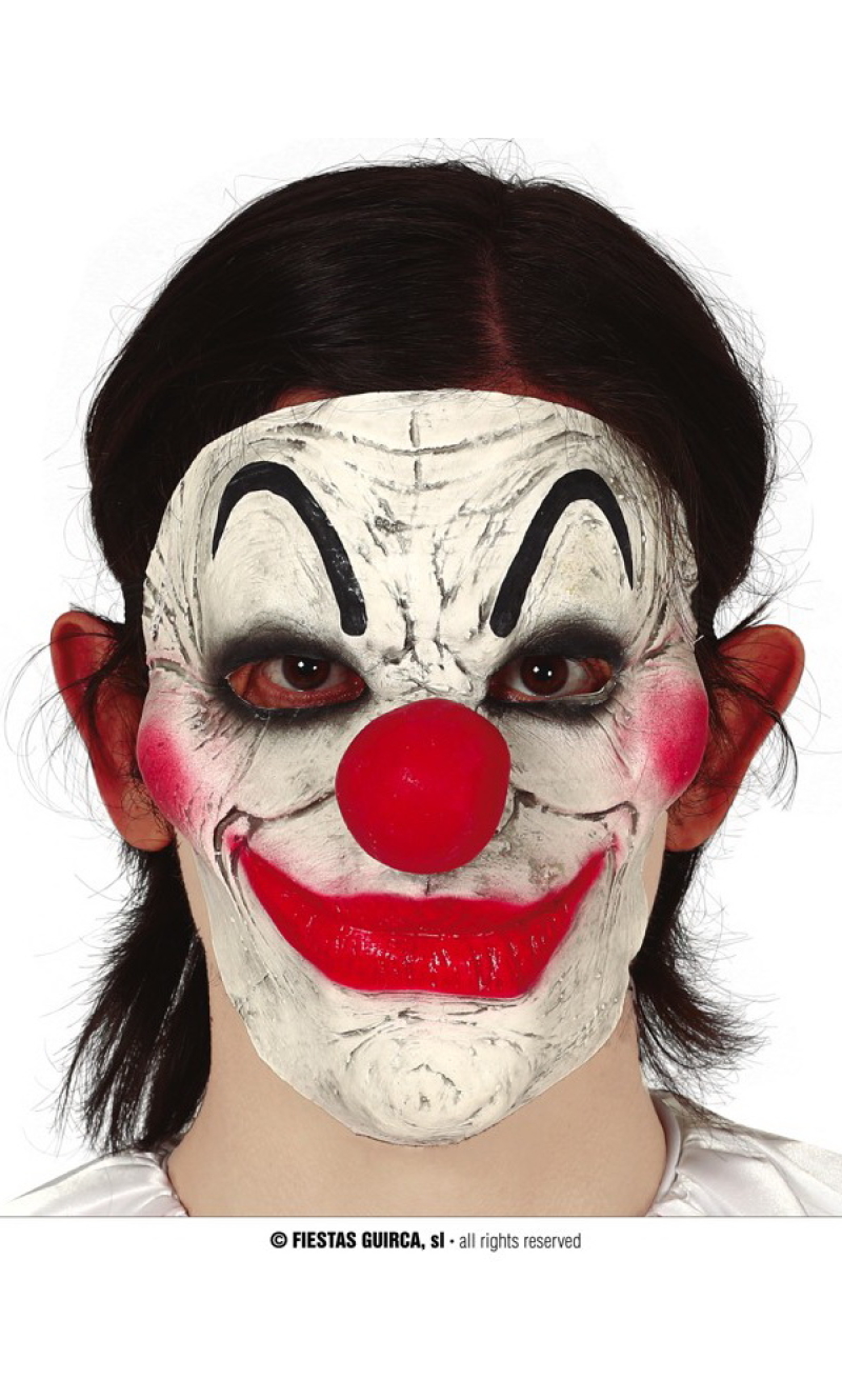 Latex Clown Half Mask - Adult One Size