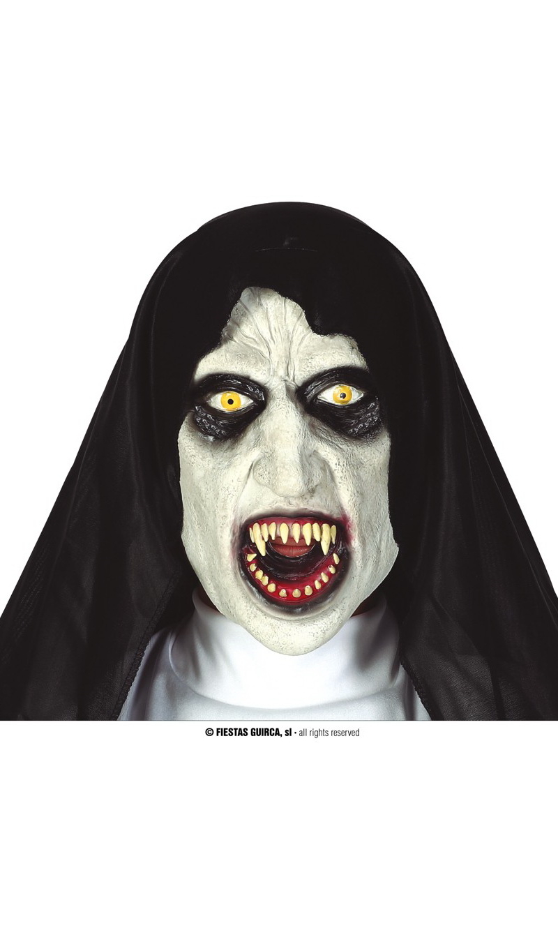 Latex Synister Nun Mask - Adult One Size