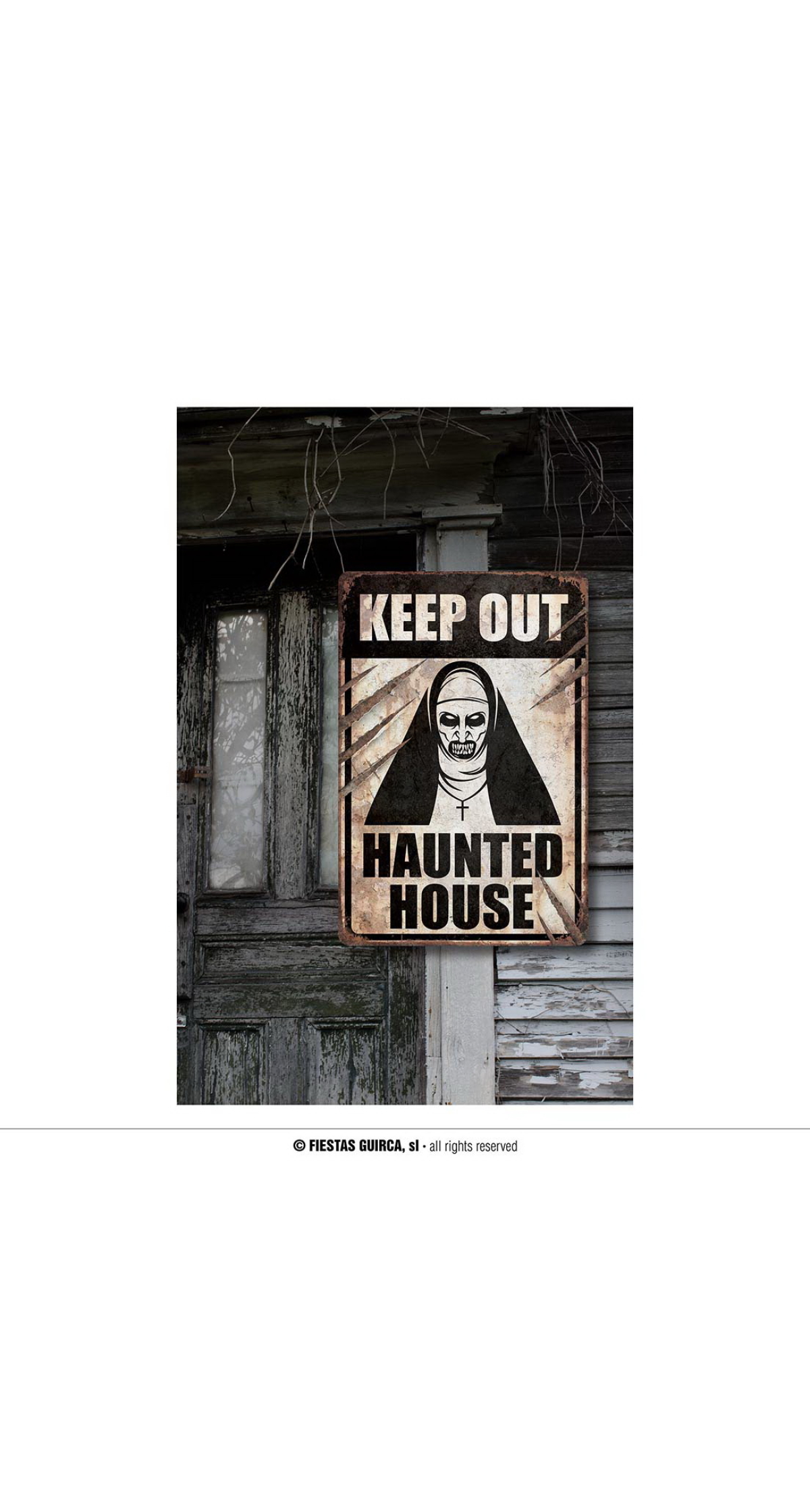 Halloween Hounted House Sign 24x36cm