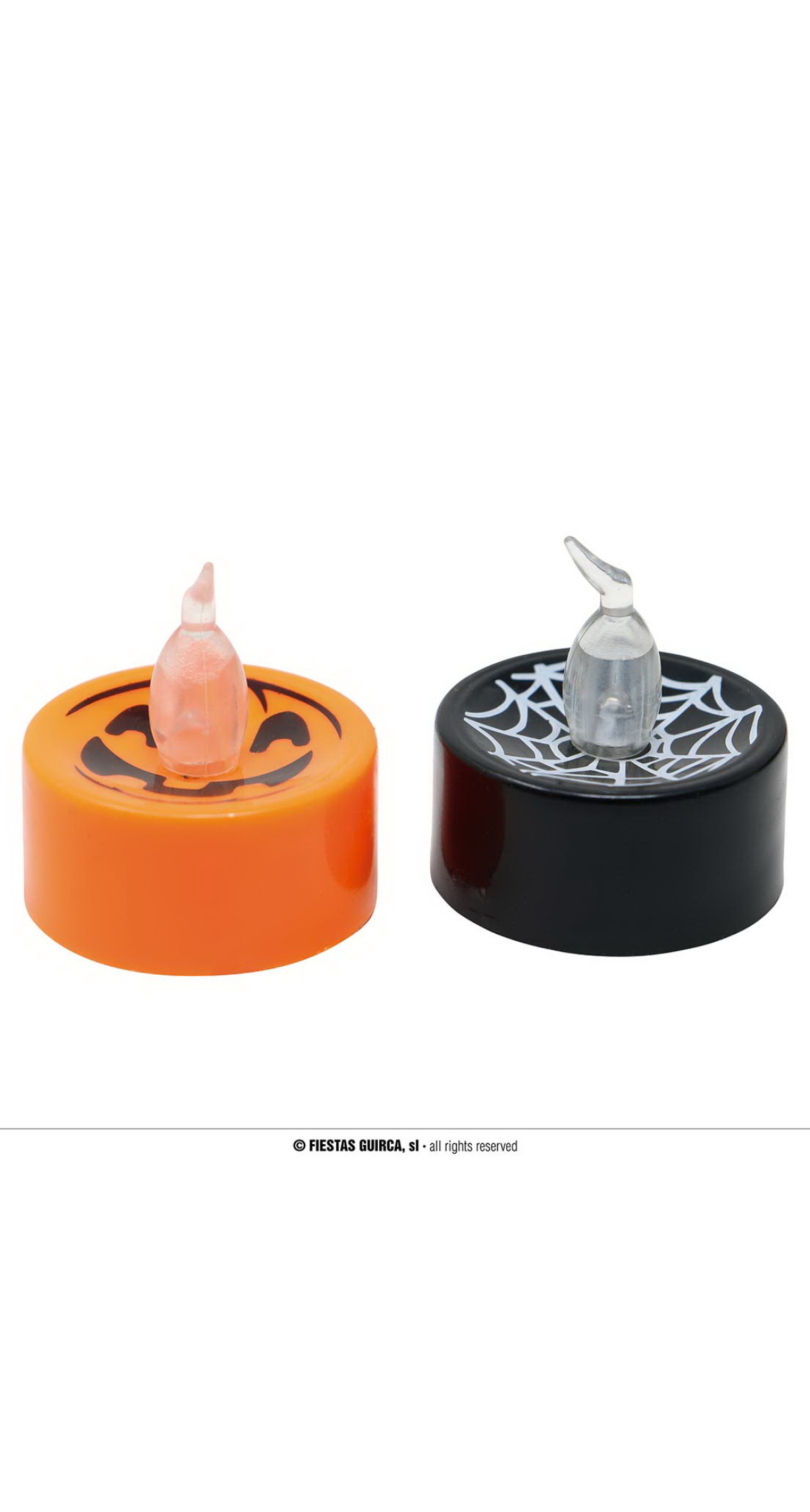 Candle With Light (Assorted Orange / Black) 4x4cm - 1pk