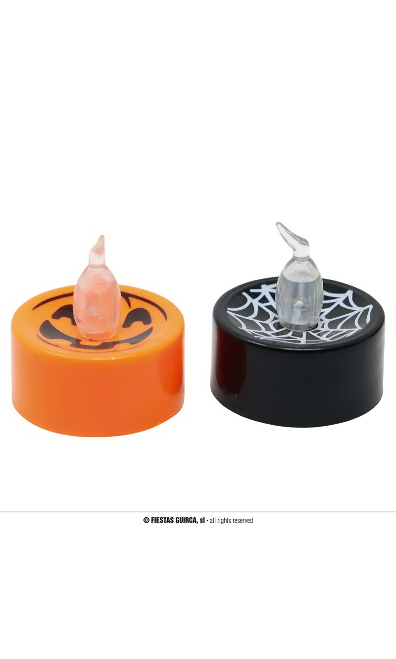 Candle With Light (Assorted Orange / Black) 4x4cm - 1pk