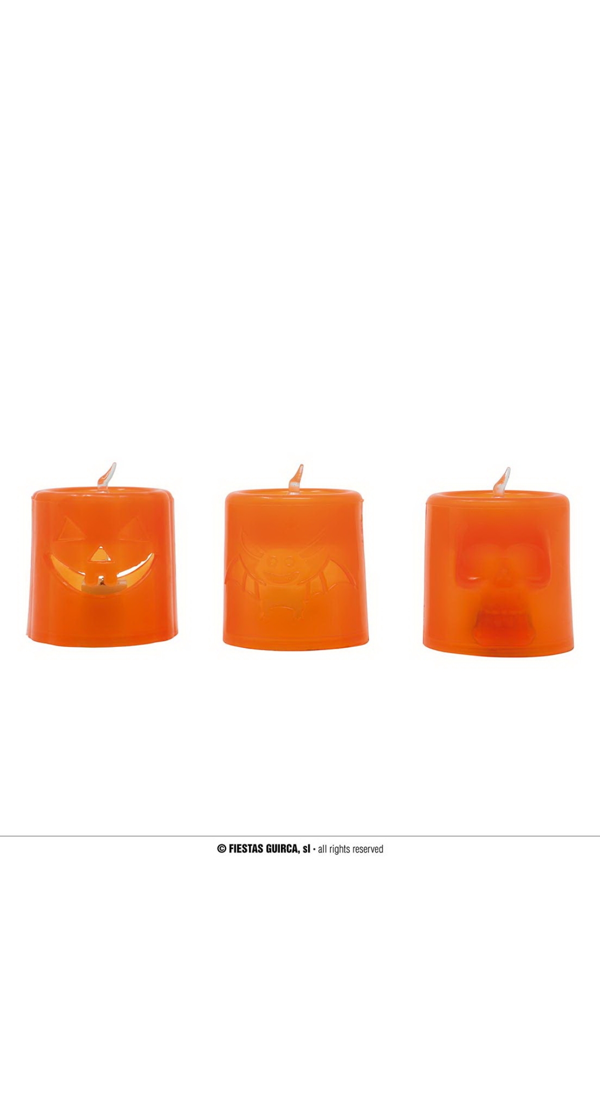Orange / Black Candle Assortment With Light 4.5X4.5cm