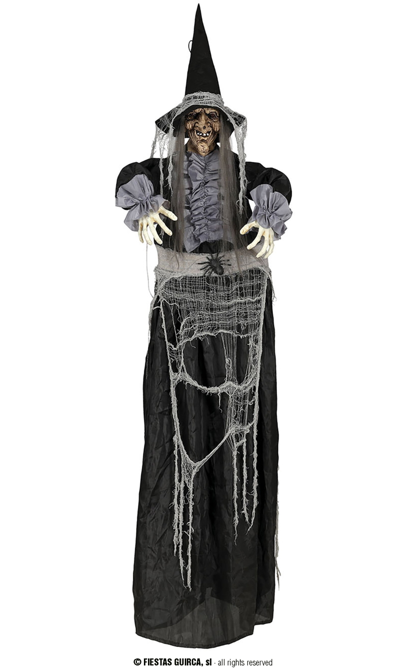 Hanging Witch With Light Sound & Movement 180cm