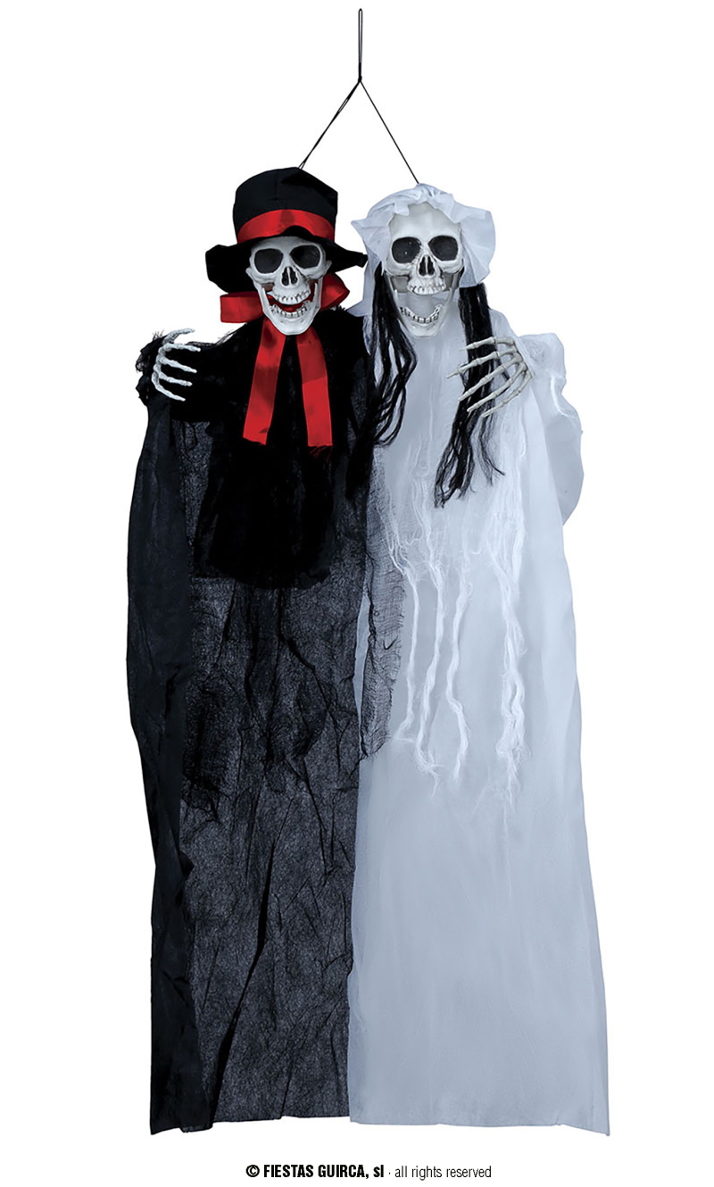 Hanging Skeleton Couple Bride & Groom 90cm 