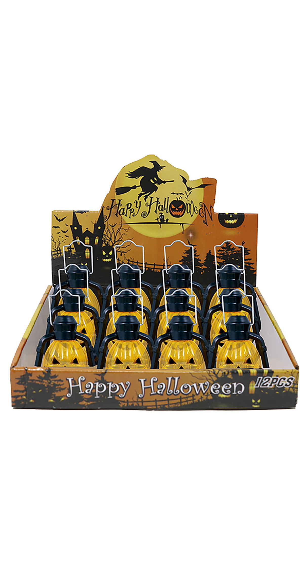 Pumpkin Lantern With Light 10cm - 1pk