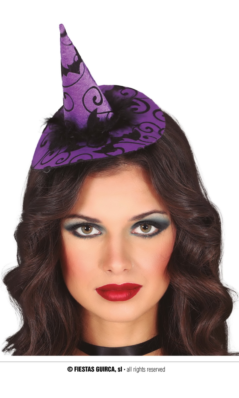 Purple Witch Mini Hat Headband 