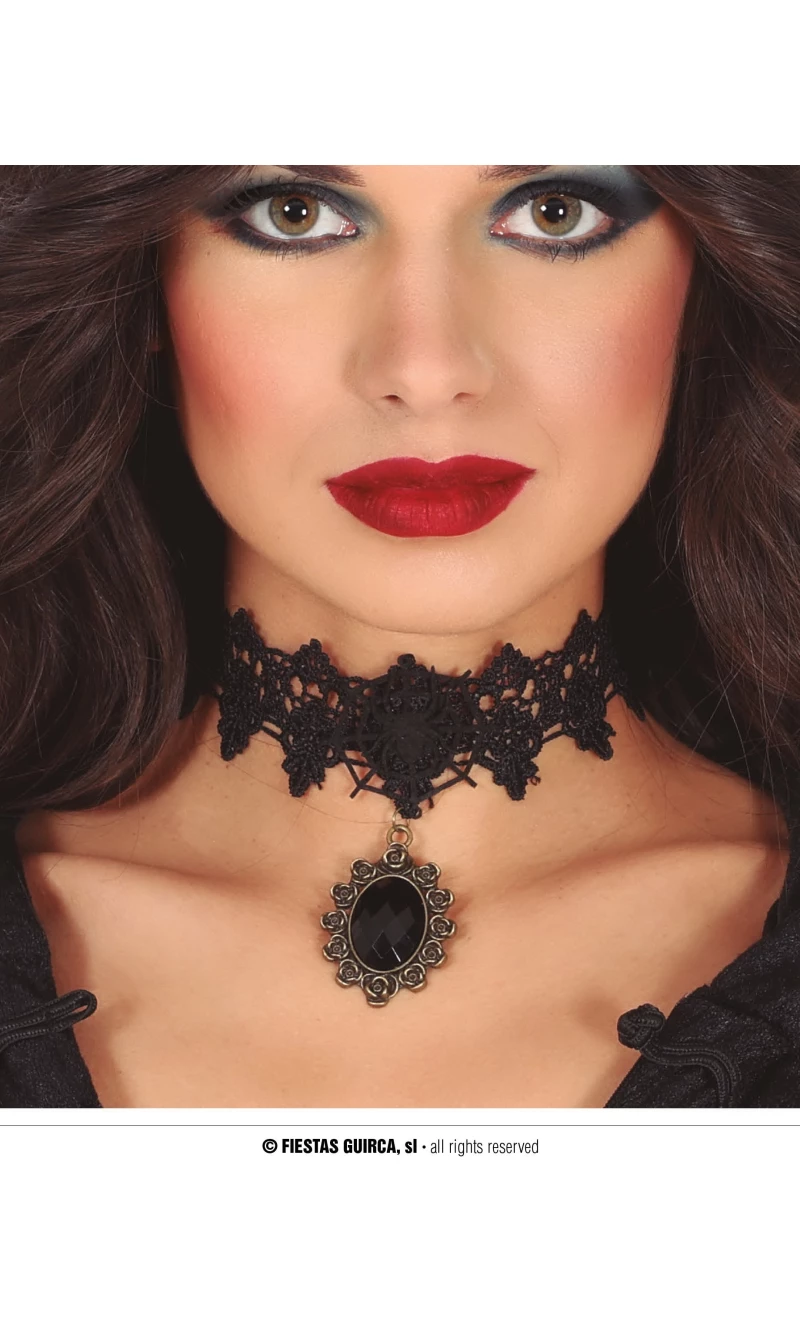 Black Necklace With Black Stone