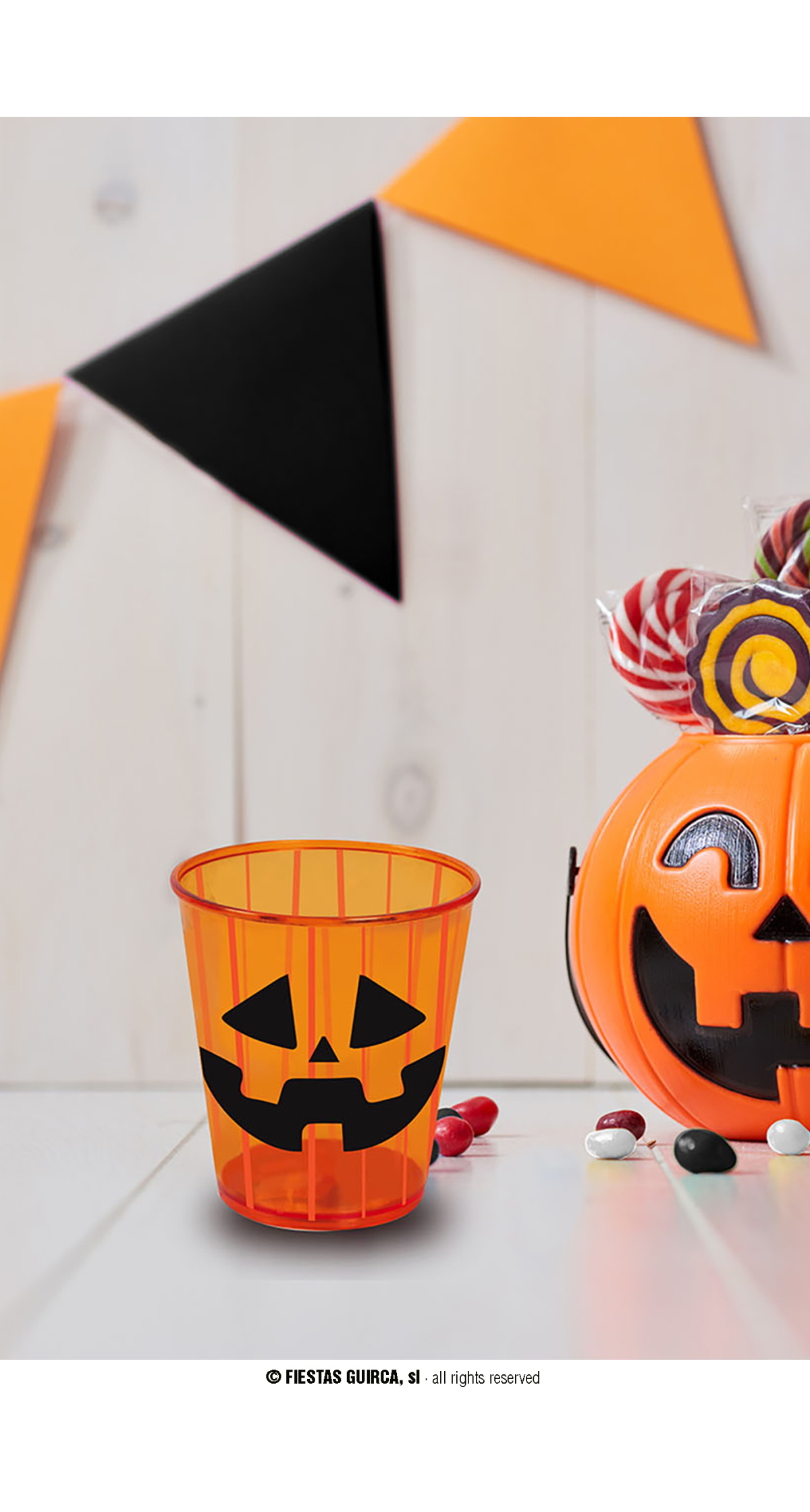 Halloween Pumpkin Plastic Glass - 9x10cm