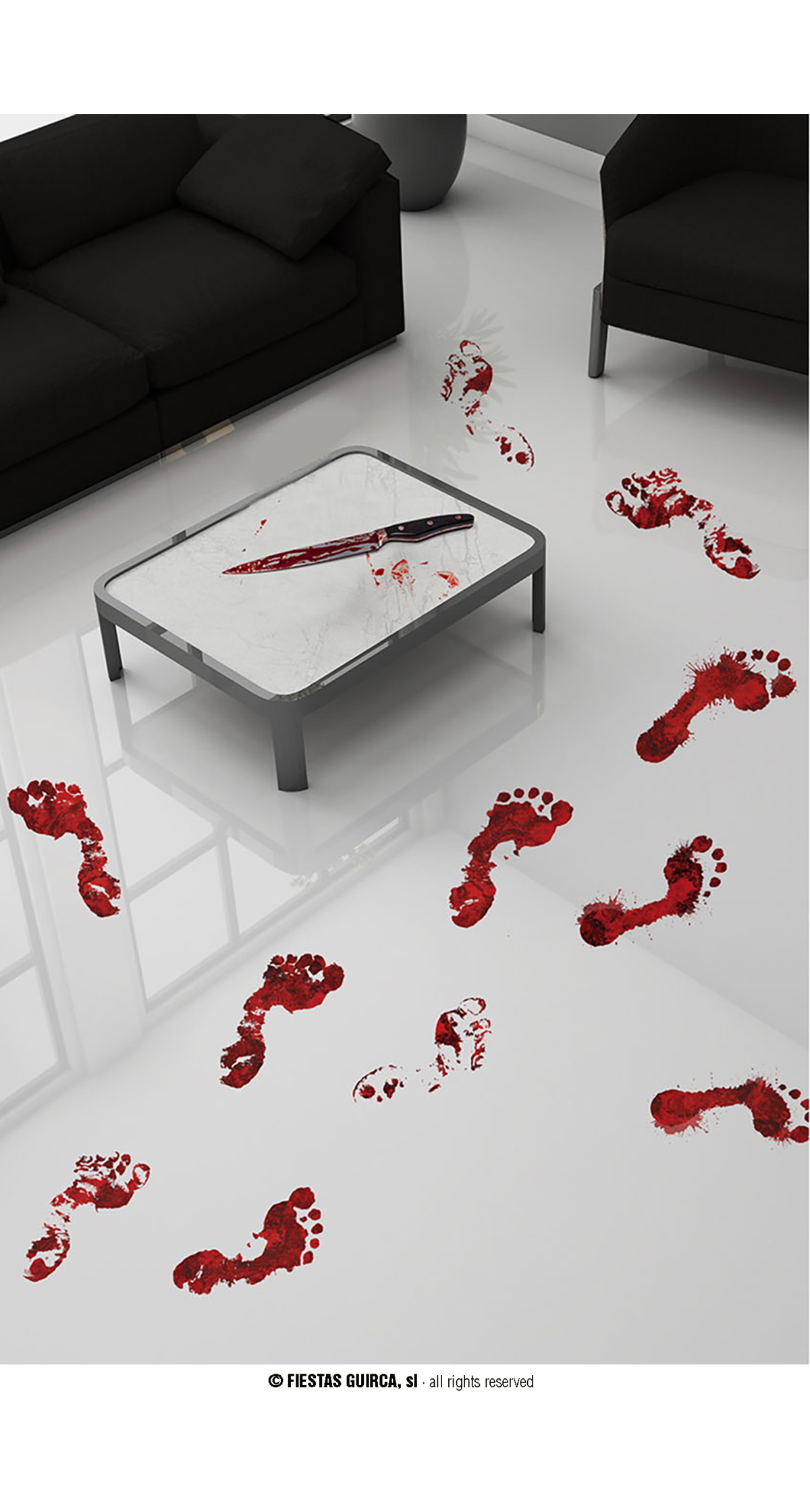 Adhesive Blood Footprints (25x70cm) - 2pk