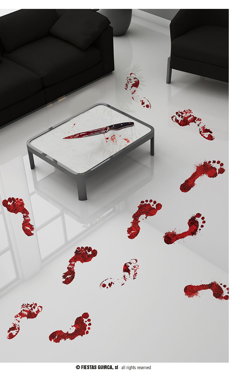 Adhesive Blood Footprints (25x70cm) - 2pk