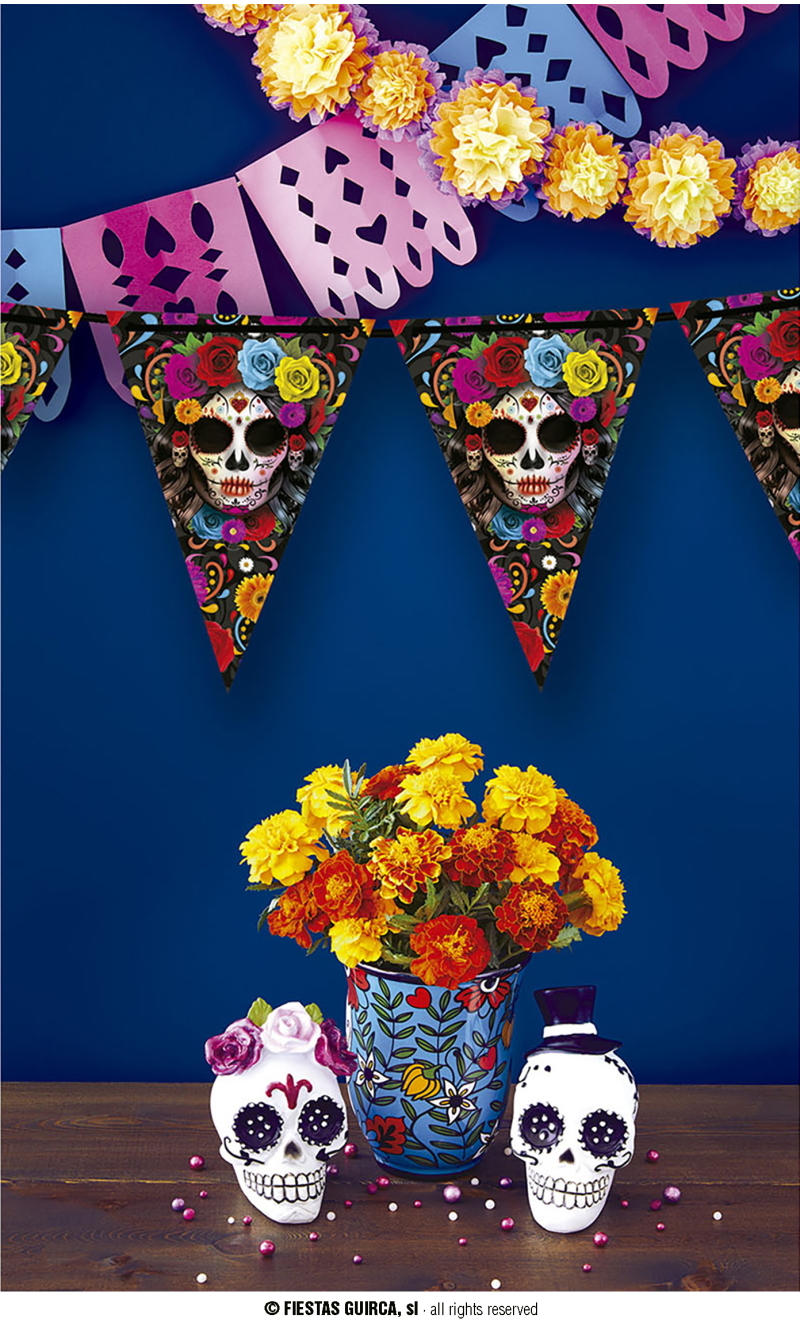Halloween Paper Pennant Catrina (19x27cm) - 300cm 