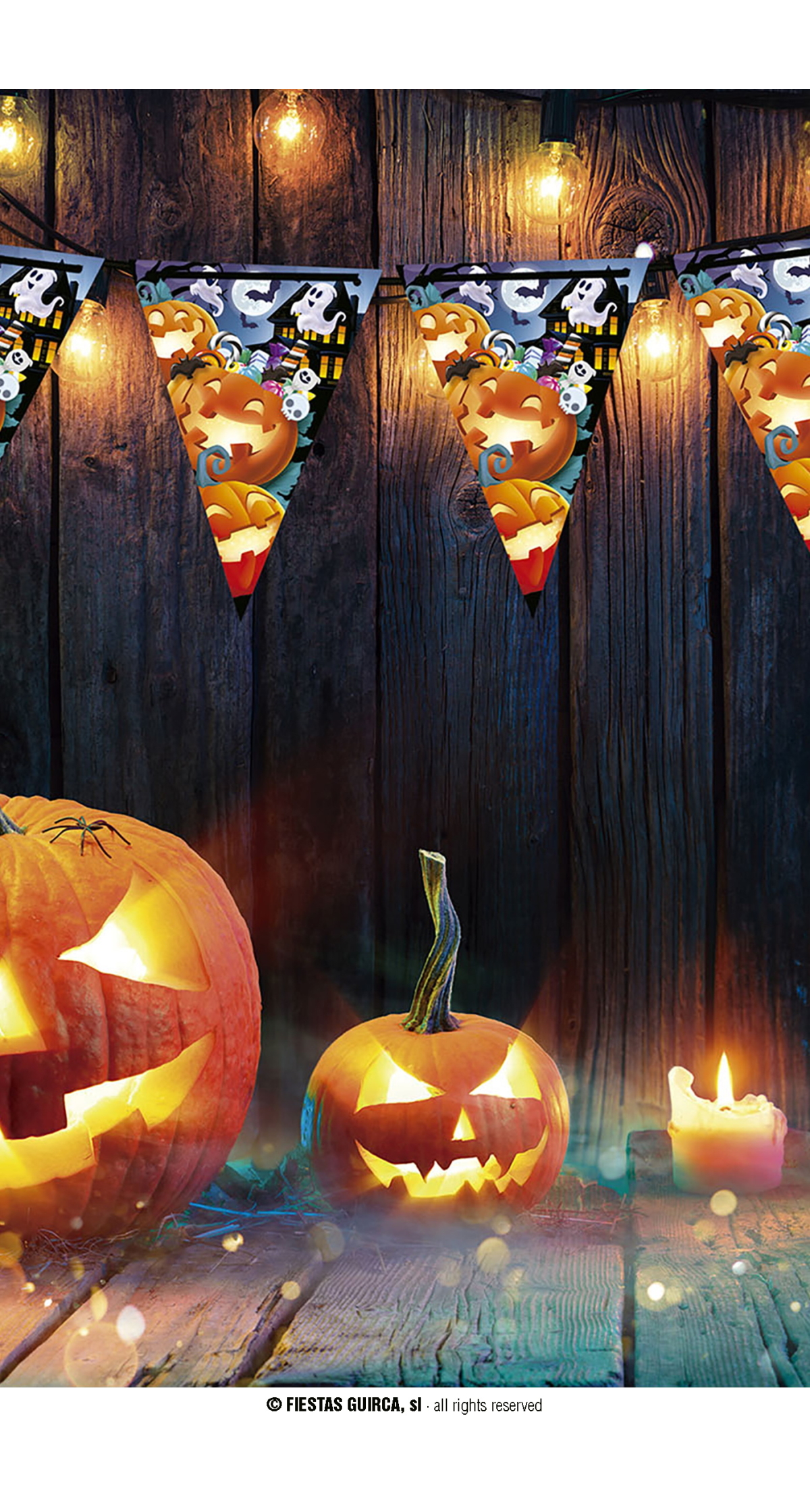 Halloween Paper Pennant Pumpkin (19x27cm) - 300cm