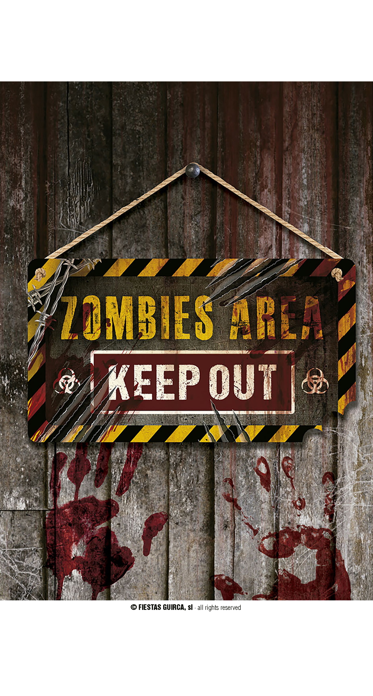 Halloween Wood Keep Out Sign - 35x20cm Wood