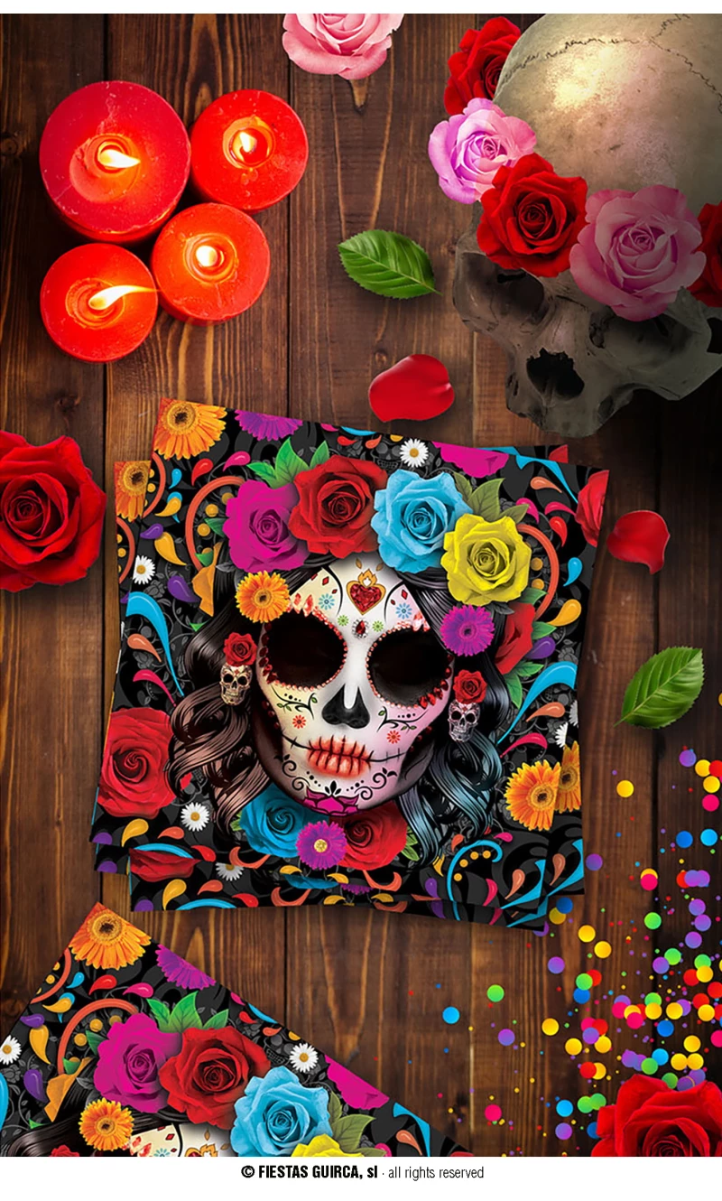 Halloween Catrina Napkins 33x33cm - 12pk
