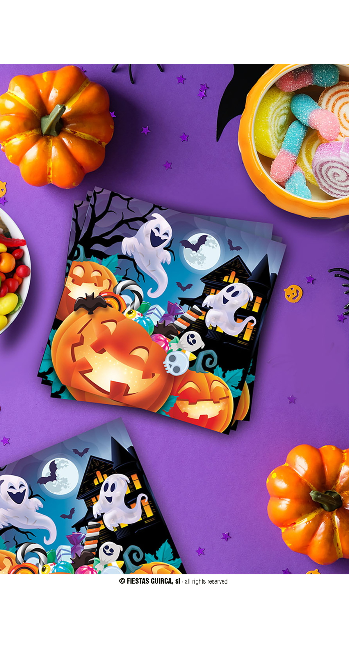 Halloween Pumpkin Napkins 33x33cm - 12pk