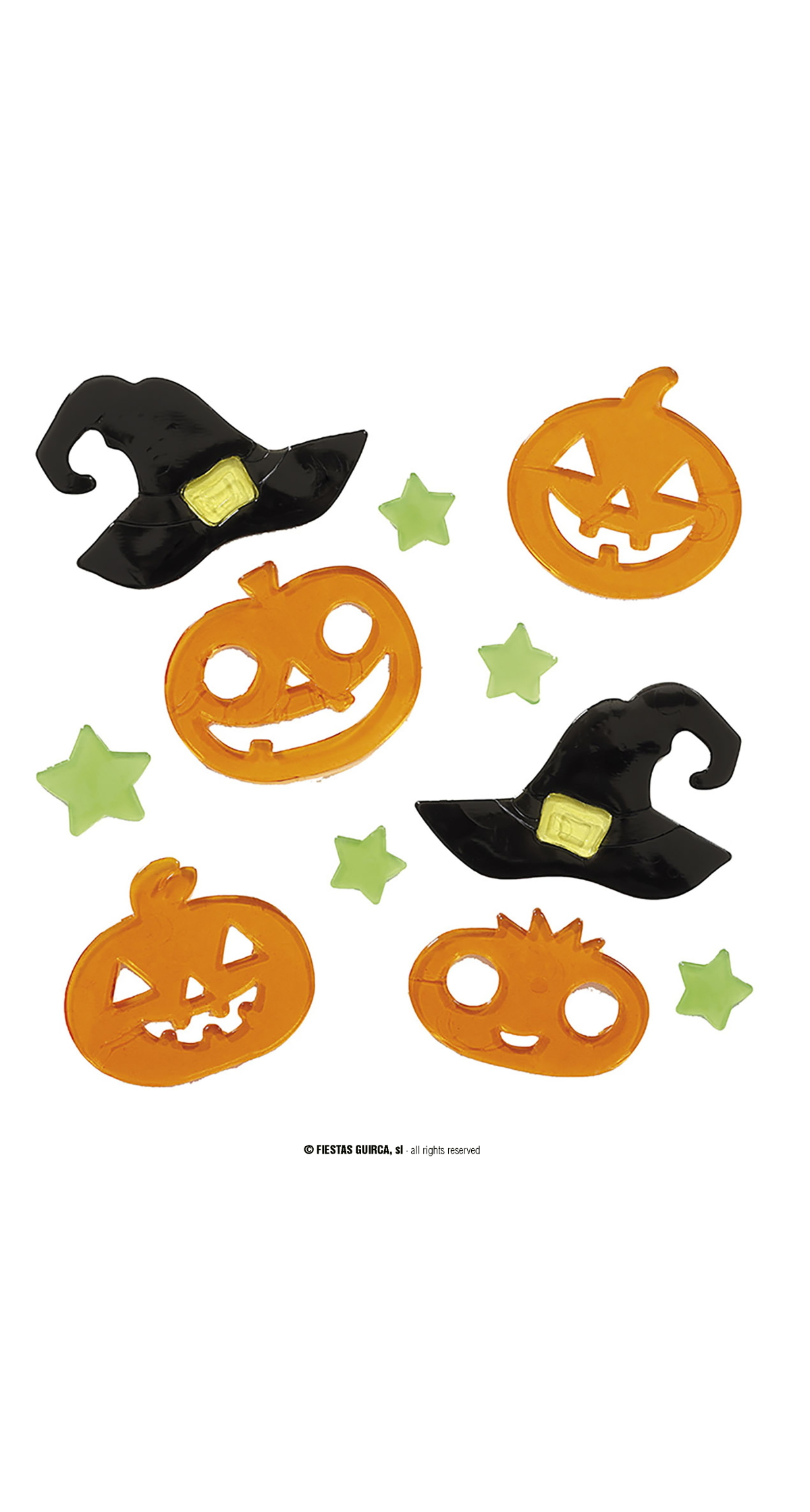 Halloween Decoration Gel Pumpkins & Hats - 20x25cm