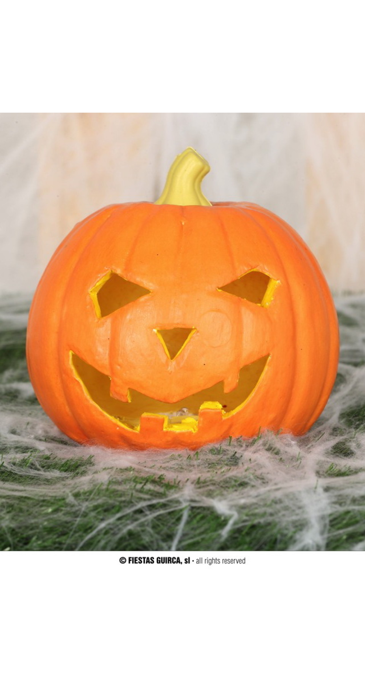 Halloween Foam Pumpkin With Light - 16cm