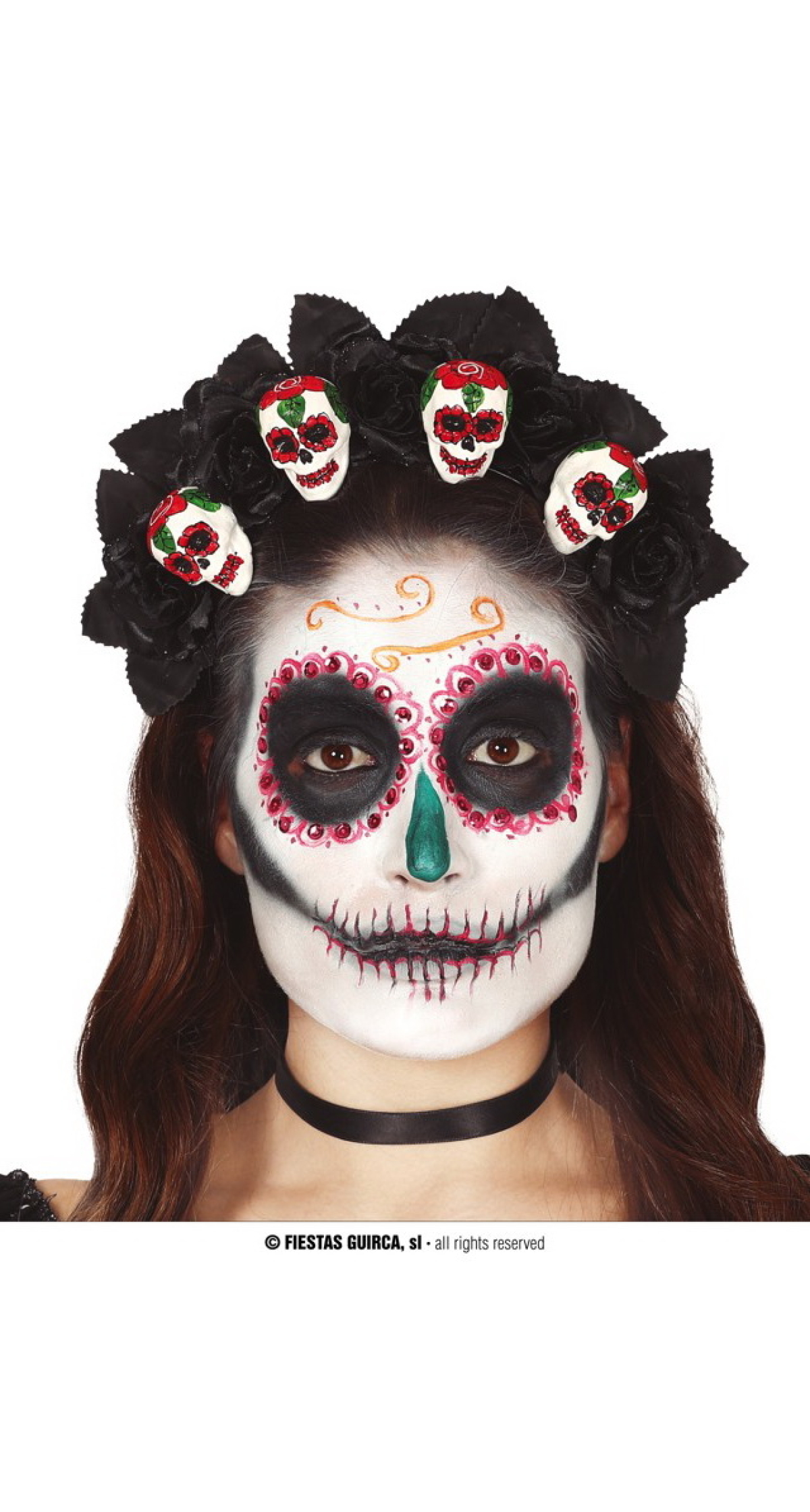 Diadem Headband With Four Skuls