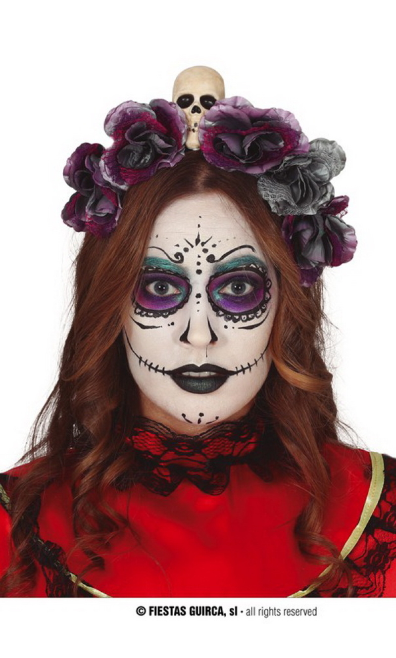 Halloween Flowers With Skull Headband