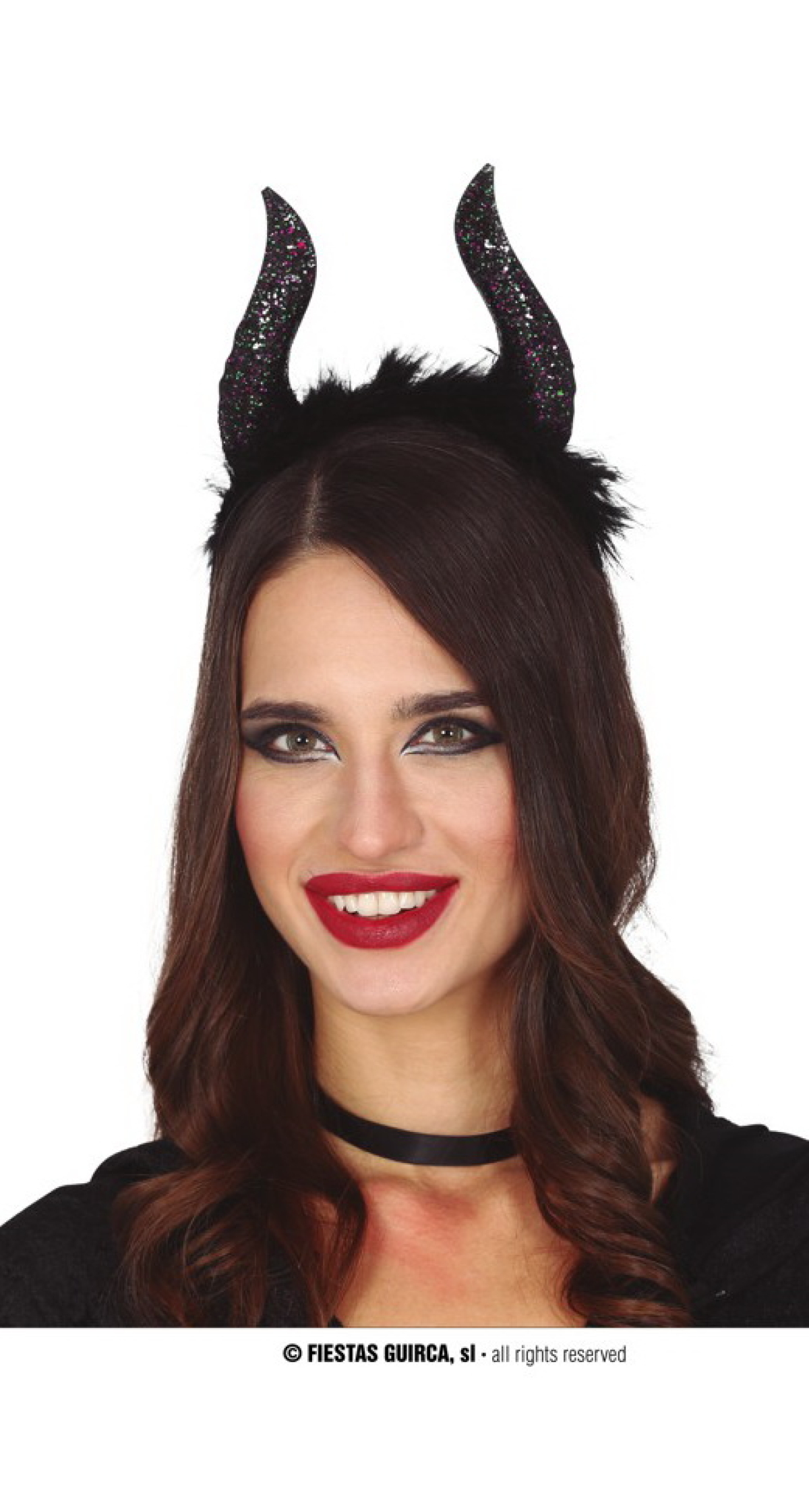 Black Glitter Horns Headband