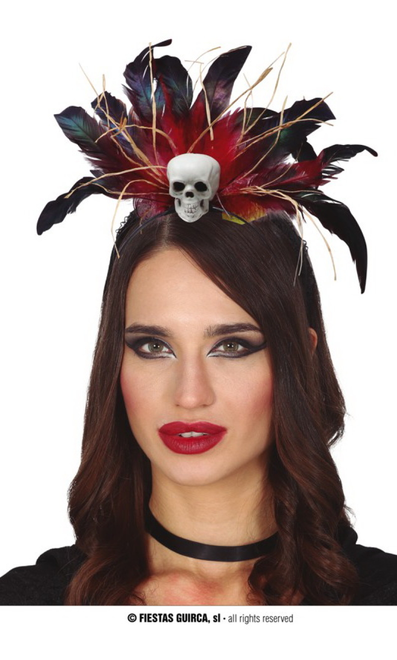 Feathers Headbands With Skull