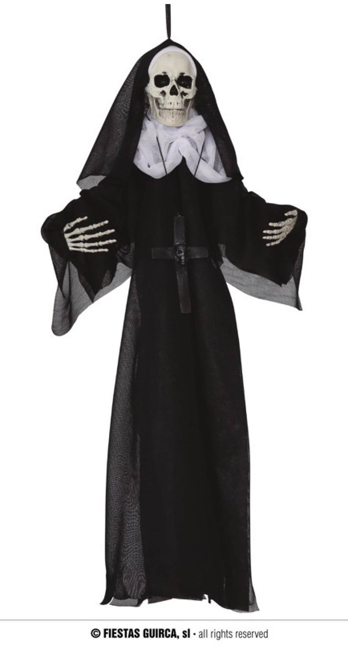 Halloween Decoration Hanging Nun Skeleton - 50cm