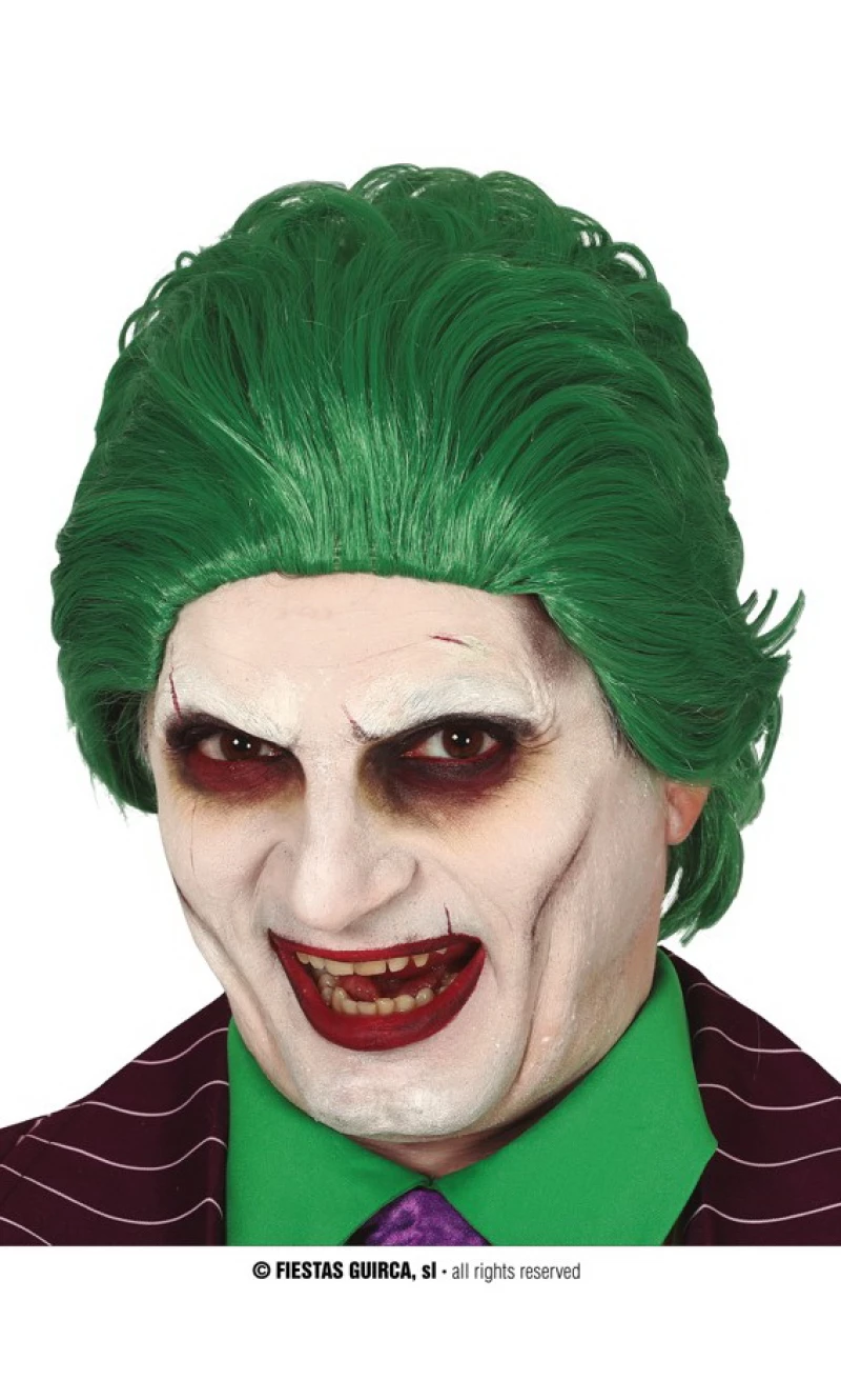 Green Jester Joker Wig - Adult One Size