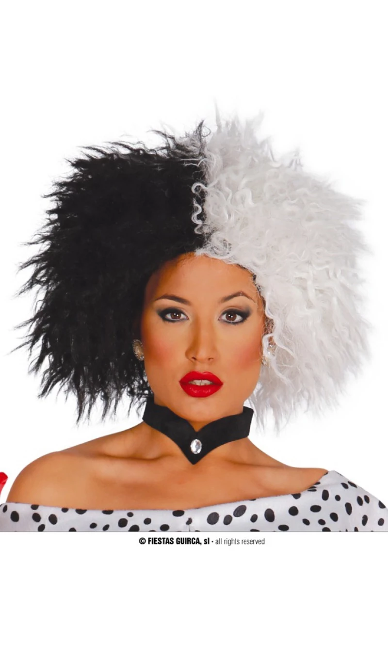 Black & White Cruella Wig - Adult One Size
