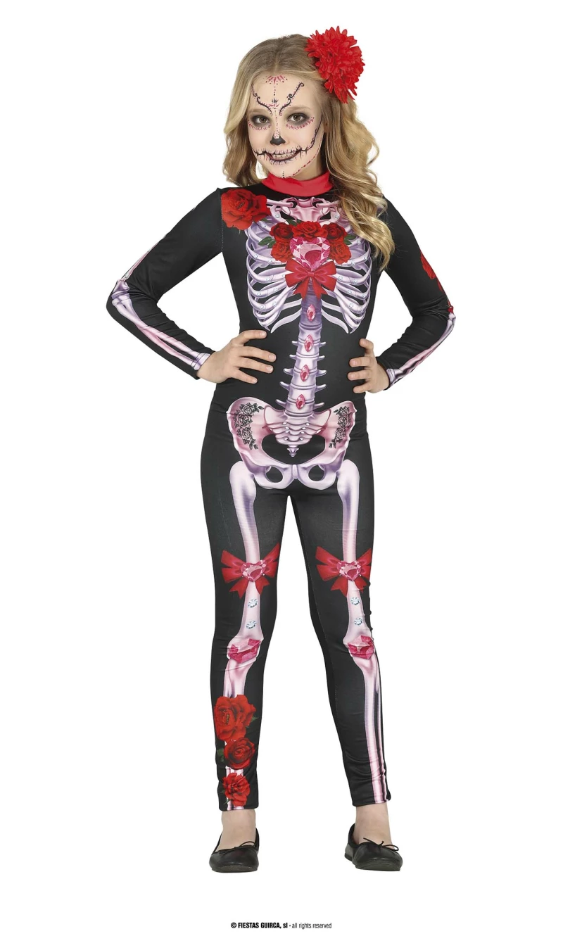 Day of the Dead Cool Skeleton Girl - Age 7 to 9 Years