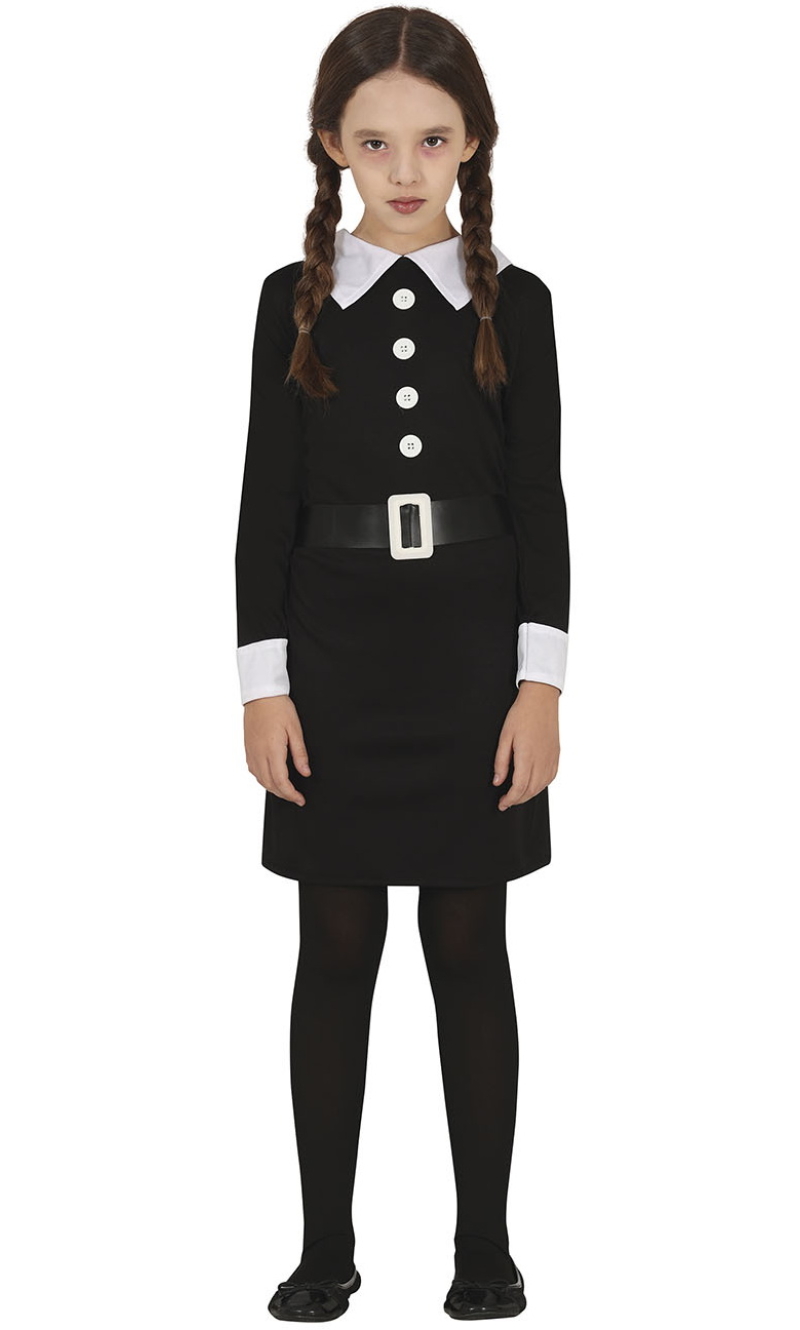 Wednesday Addams Moody Costume - Age 7 to 9 Years