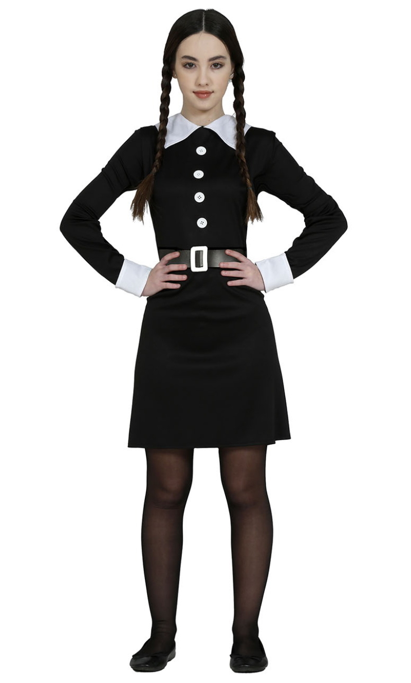 Wednesday Addams Moody Costume - Age 14 to 16 Years